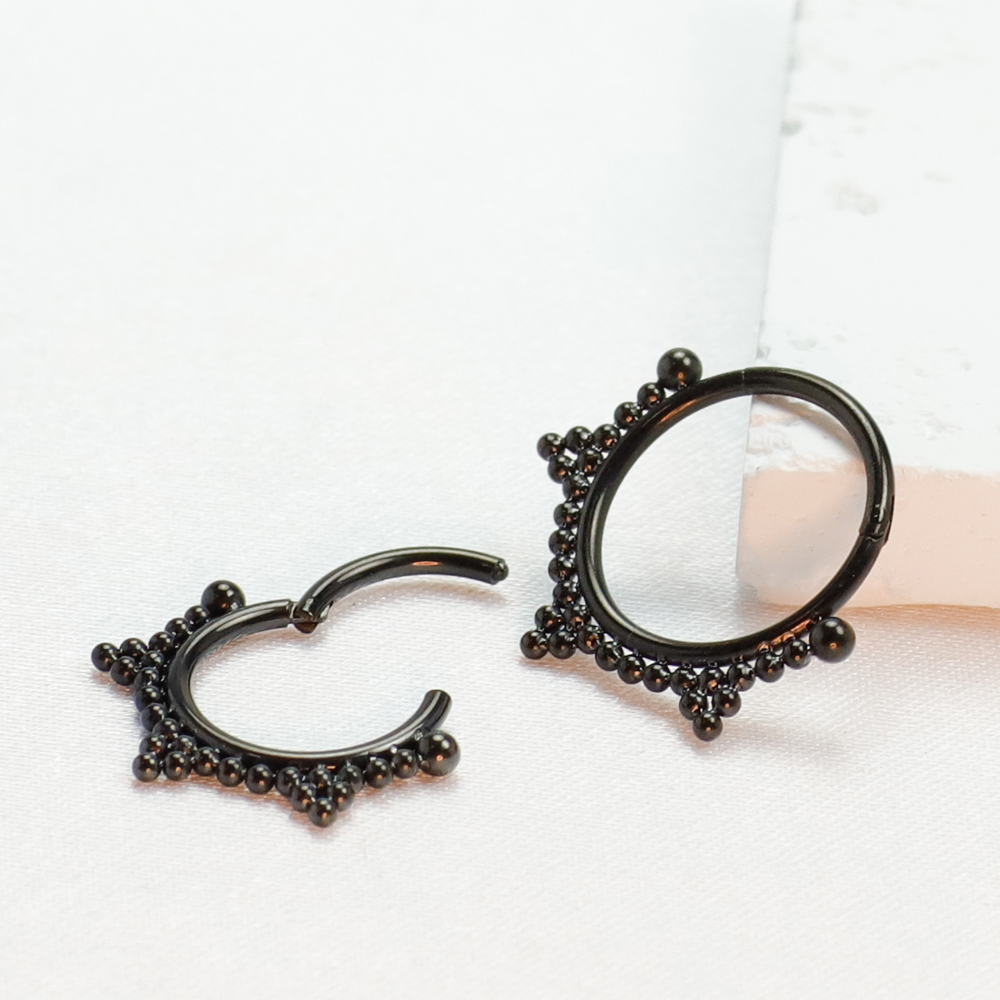 F136 ไทเทเนียมเจาะแหวนจมูกสีดํ - Body Jewelry Implants บทวิจารณ์และราคา