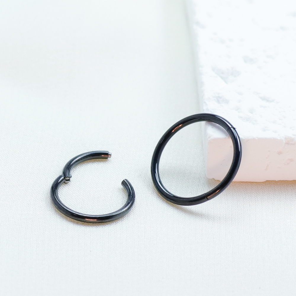 F136 ไทเทเนียมเจาะแหวนจมูกสีดํ - Body Jewelry Implants บทวิจารณ์และราคา