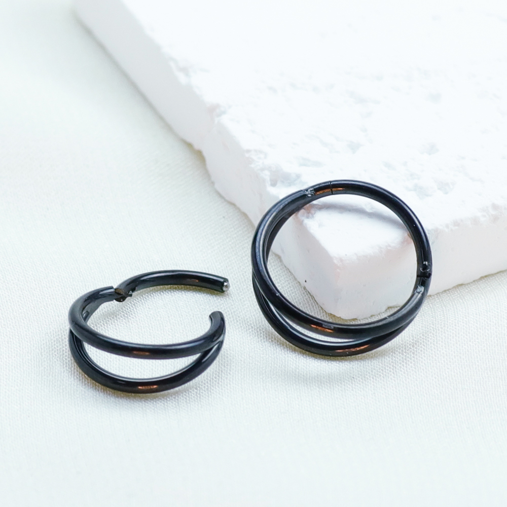 F136 ไทเทเนียมเจาะแหวนจมูกสีดํ - Body Jewelry Implants บทวิจารณ์และราคา