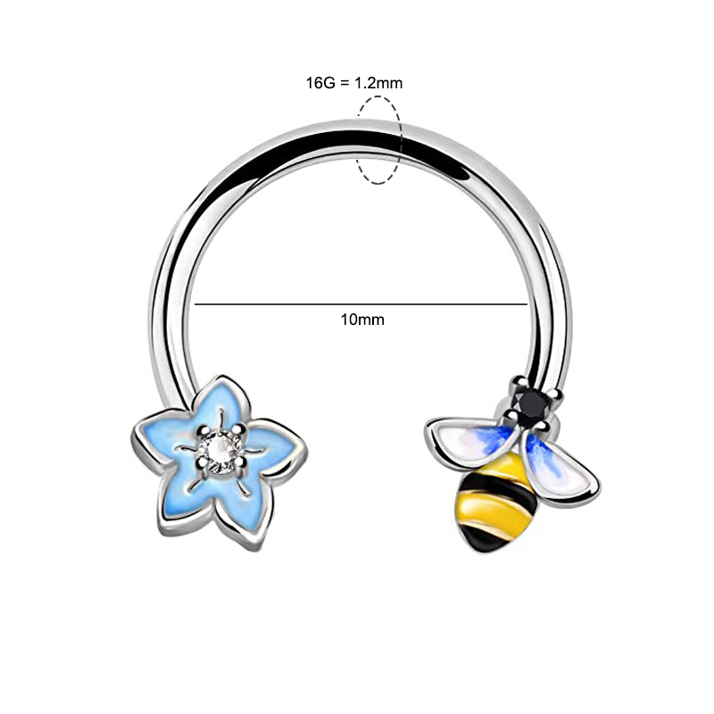 แหวนเจาะจมูก 16G แบบวงแหวน ทำจ - Body Jewelry Ear Piercing บทวิจารณ์และราคา
