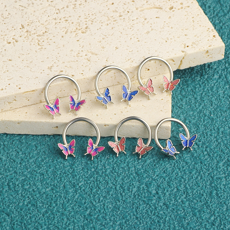 แหวนเจาะจมูก 16G แบบวงแหวน ทำจ - Body Jewelry Ear Piercing บทวิจารณ์และราคา