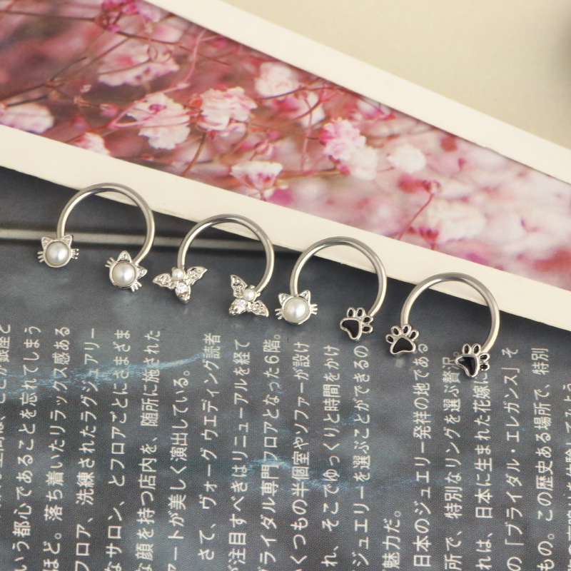 แหวนเจาะจมูก 16G แบบวงแหวน ทำจ - Body Jewelry Ear Piercing บทวิจารณ์และราคา
