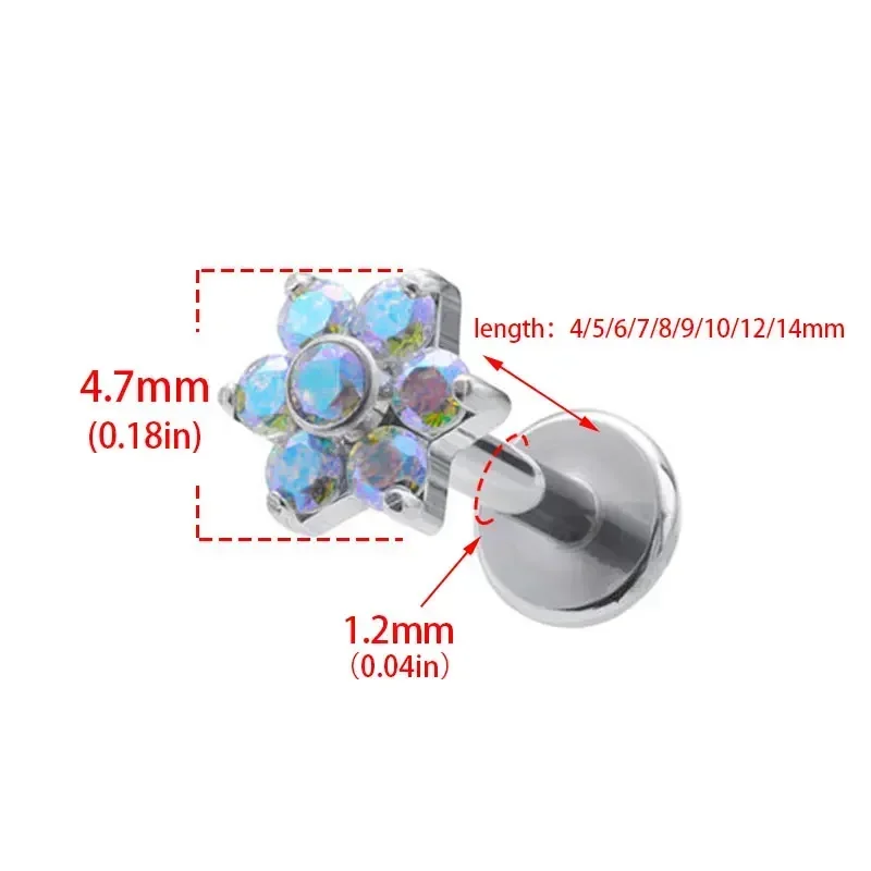 ASTM F136 ไทเทเนียมดอกไม้เจาะ  - Zoor Body Jewelry บทวิจารณ์และราคา