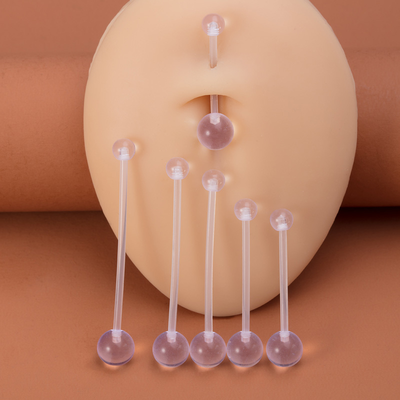 6 ชิ้นยืดหยุ่น Navel Piercing  - Body Jewelry Implants บทวิจารณ์และราคา