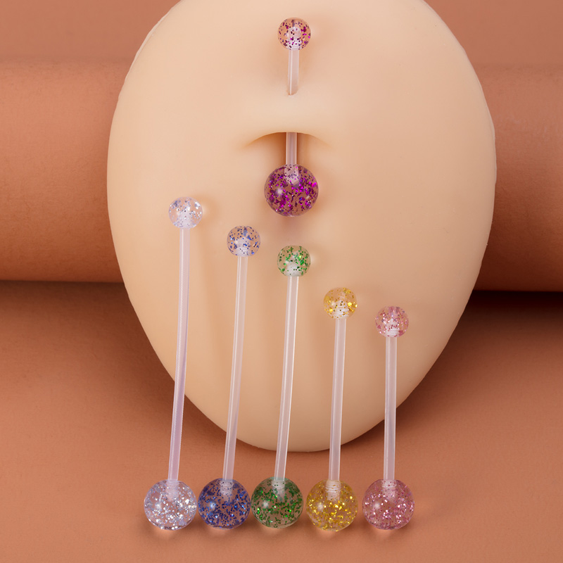 6 ชิ้นยืดหยุ่น Navel Piercing  - Body Jewelry Implants บทวิจารณ์และราคา