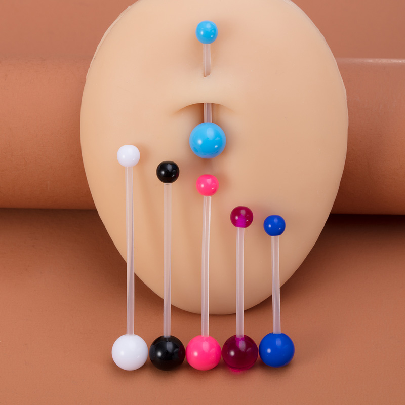 6 ชิ้นยืดหยุ่น Navel Piercing  - Body Jewelry Implants บทวิจารณ์และราคา