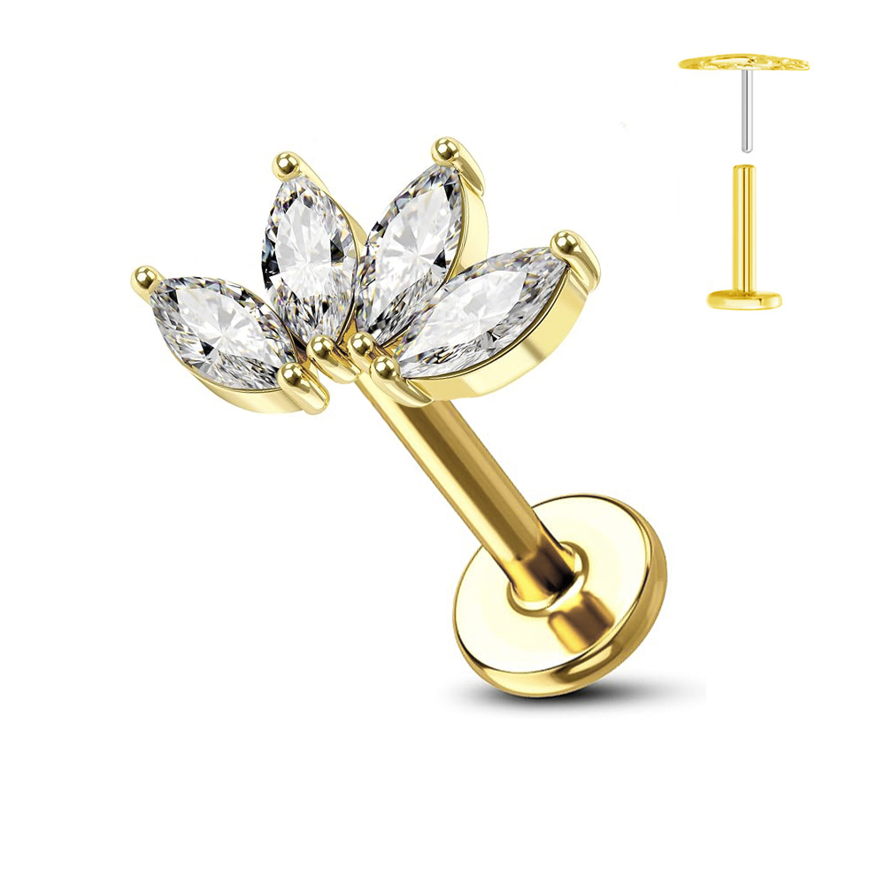 ASTM F136 G23 ไทเทเนียมดอกไม้เ - Zoor Body Jewelry บทวิจารณ์และราคา