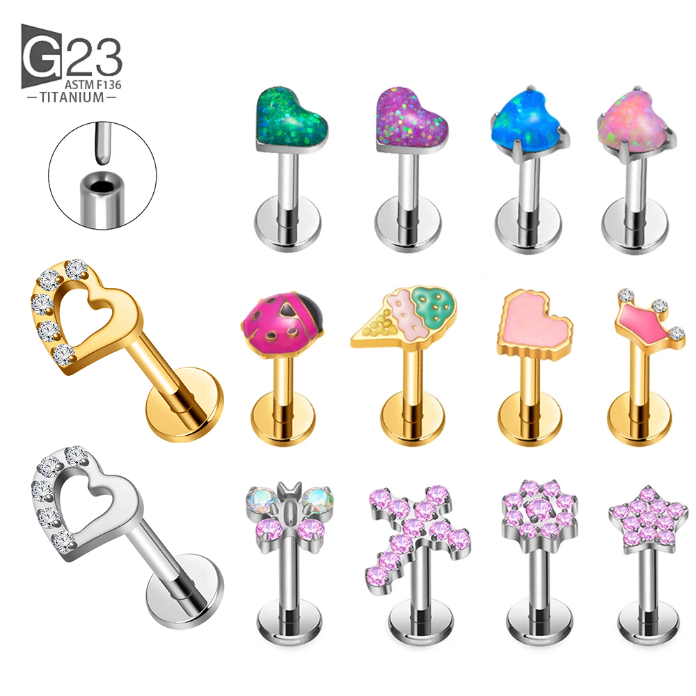 G23 ไทเทเนียม Threadless Pierc - Zoor Body Jewelry บทวิจารณ์และราคา