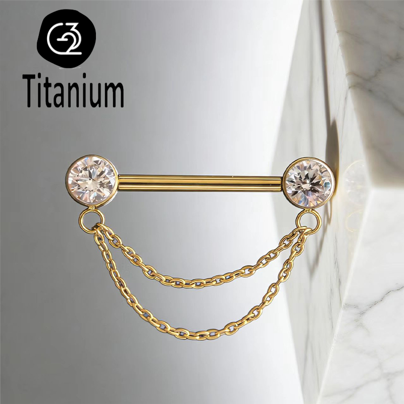 เครื่องประดับเจาะหัวนมไทเทเนีย - Body Jewelry Nipple Chain บทวิจารณ์และราคา