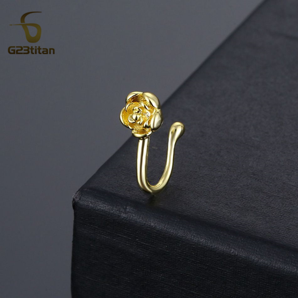 คลิปหนีบจมูกคริสตัลทองแดงรูปดอ - Body Jewelry Ear Piercing บทวิจารณ์และราคา
