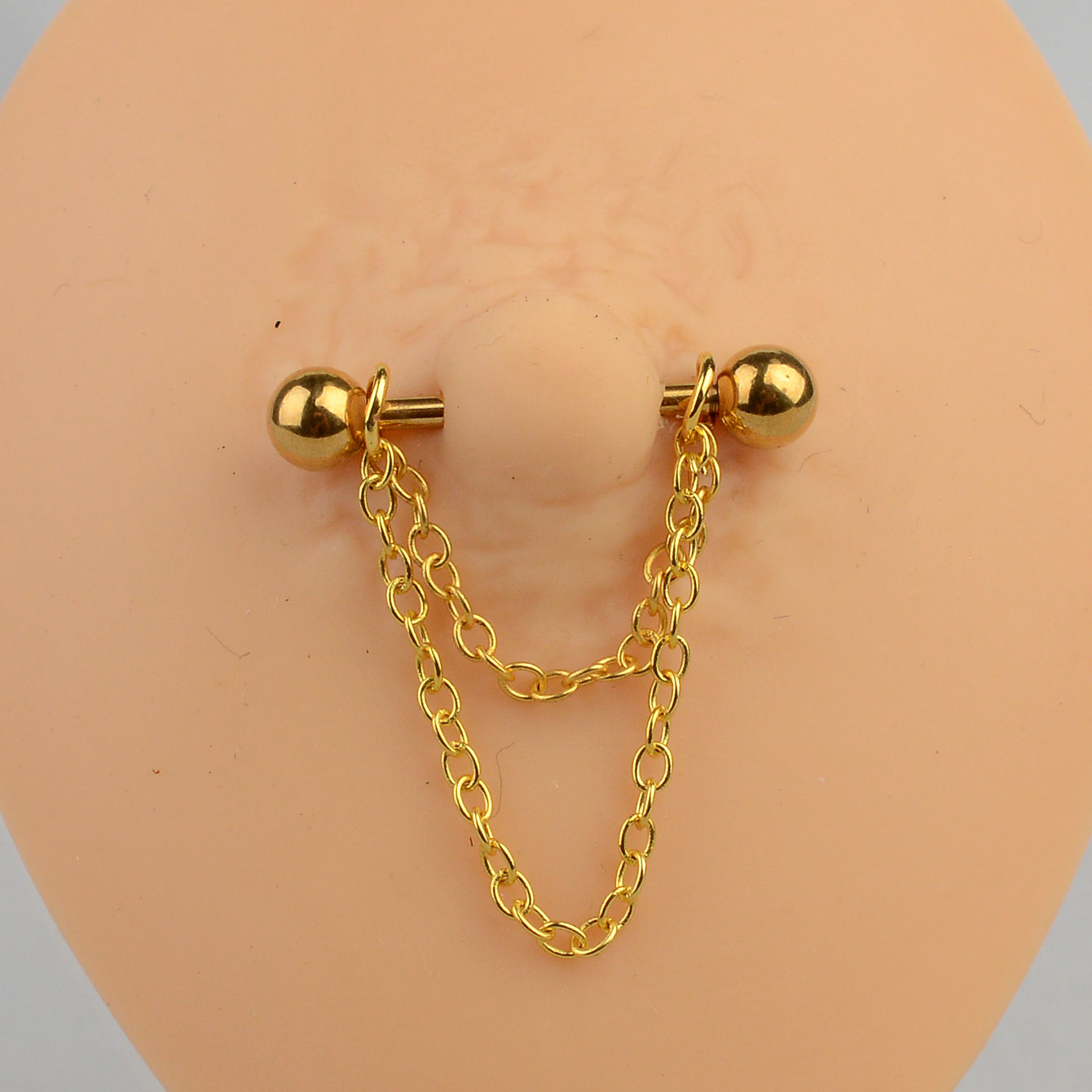 14g สีดำ Punk เจาะหัวนม barbel - Body Jewelry Nipple Chain บทวิจารณ์และราคา