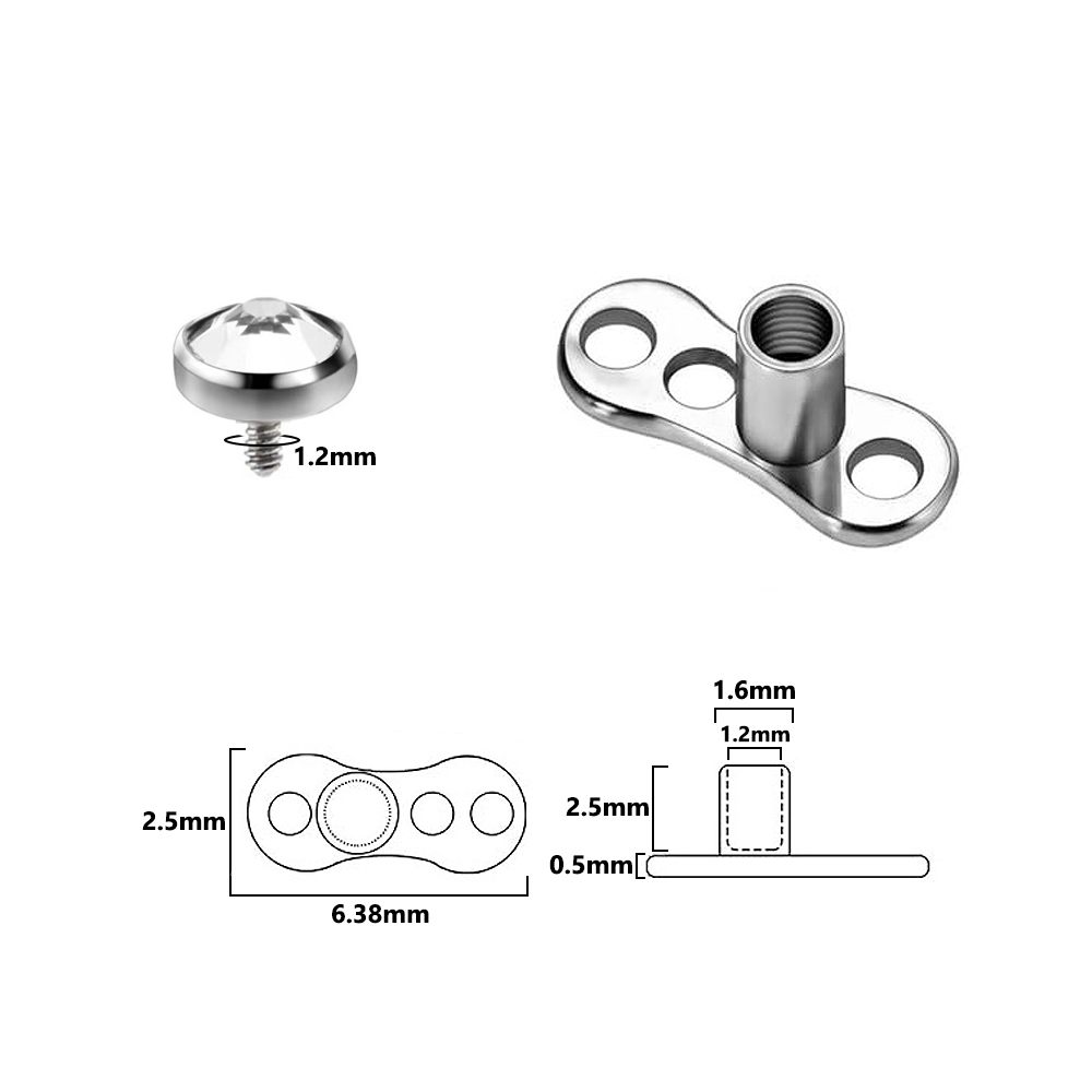 9PCS-1PC เหล็กผ่าตัด Skin DIVE - Body Jewelry Implants บทวิจารณ์และราคา