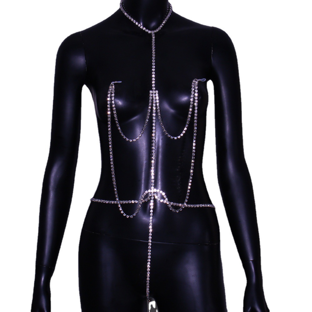 โซ่หน้าอกเซ็กซี่ Rhinestone จุ - Body Jewelry Nipple Chain บทวิจารณ์และราคา