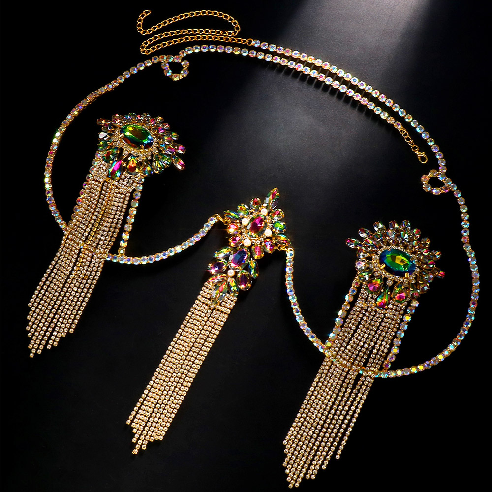 เซ็กซี่พู่สีคริสตัลสร้อยคอสร้อ - Body Jewelry Nipple Chain บทวิจารณ์และราคา