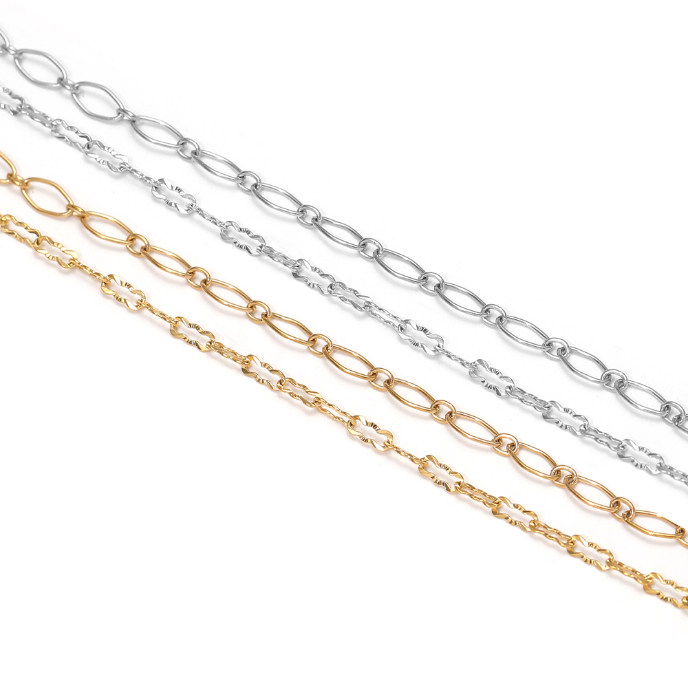 โซ่สแตนเลสสตีลลายนูนรูปทรงข้าว - Body Jewelry Materials บทวิจารณ์และราคา